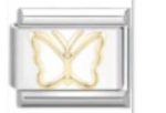 צארם כסף פרפר לבן+כסף