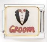 צארם כסף ״groom״ ציור חליפה גווני ורוד