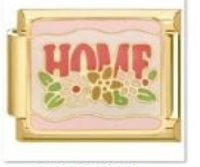 צארם זהב ״home״ ורוד על ורוד+פרחים