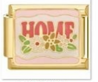 צארם זהב ״home״ ורוד על ורוד+פרחים