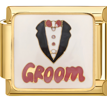 צארם זהב ״groom״ ציור חליפה גווני ורוד
