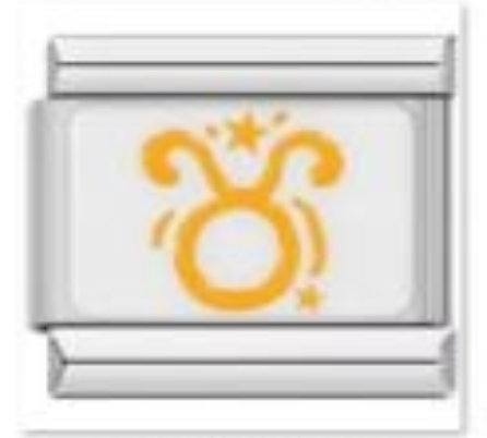 צארם כסף עם סימן של מזל שור בצהוב