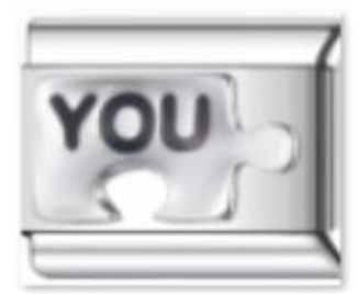צארם כסף חתיכת פאזל כסף YOU