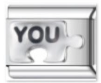 צארם כסף חתיכת פאזל כסף YOU